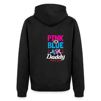 Papa rose ou bleu vous aime Genre Révéler La fête - Veste à capuche bio Premium Unisexe - noir - Dos - Nico (187cm)