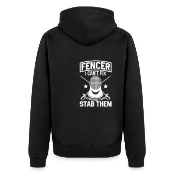 Fechter Bestes Team Fechten Leben Kampfsport Sport - Unisex Premium Bio Zip Hoodie - Schwarz - Hinten - Nico (187cm)