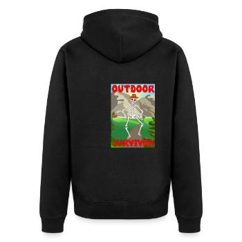 Cabane de montagne squelette de survivant en plein air effrayant - Veste à capuche bio Premium Unisexe - noir - Dos - Nico (187cm)