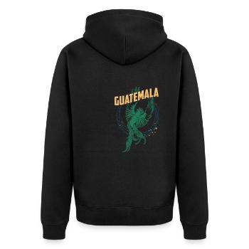 Quetzalcoatl Vogel Tropisch Antigua Guatemala - Unisex Premium Bio Zip Hoodie - Schwarz - Hinten - Nico (187cm)