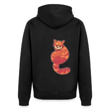 Netter roter Panda Panda-Pfleger - Unisex Premium Bio Zip Hoodie - Schwarz - Hinten - Nico (187cm)