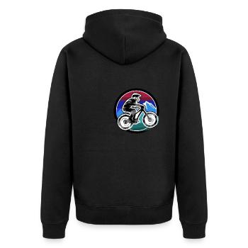 Descente,Hill,VTT,Cyclisme,Cycliste,Graffiti - Veste à capuche bio Premium Unisexe - noir - Dos - Nico (187cm)
