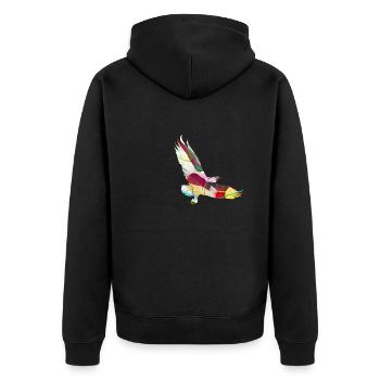 eagle, graffiti, painting, colorful, bird - Unisex Premium Organic Zip Hoodie - black - Back - Nico (187cm)