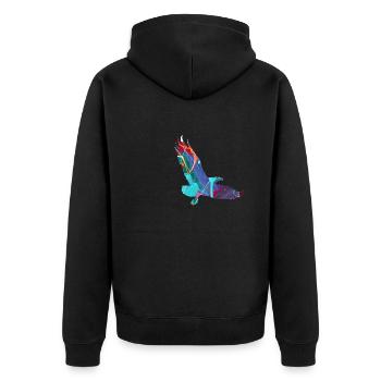 eagle, graffiti, painting, colorful, bird - Unisex Premium Organic Zip Hoodie - black - Back - Nico (187cm)