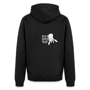 punks,sylt,ticket,punk,tauben,graffiti,emo - Veste à capuche bio Premium Unisexe - noir - Dos - Nico (187cm)