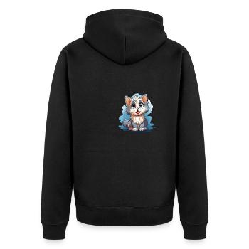 Chat pour enfants - Veste à capuche bio Premium Unisexe - noir - Dos - Nico (187cm)