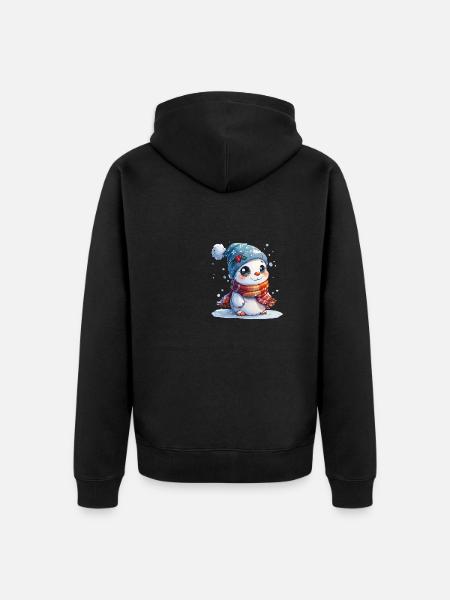 Snowman for children - Unisex Premium Organic Zip Hoodie - black