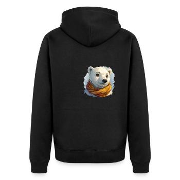 Ours polaire avec écharpe - Veste à capuche bio Premium Unisexe - noir - Dos - Nico (187cm)