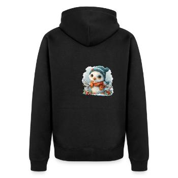 Bonhomme de neige pour enfants en forme de poussin - Veste à capuche bio Premium Unisexe - noir - Dos - Nico (187cm)