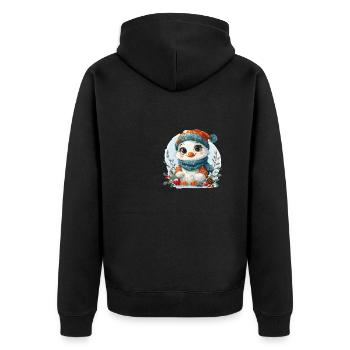 Bonhomme de neige pour enfants en forme de poussin - Veste à capuche bio Premium Unisexe - noir - Dos - Nico (187cm)
