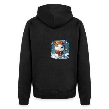 Bonhomme de neige pour les enfants - Veste à capuche bio Premium Unisexe - noir - Dos - Nico (187cm)