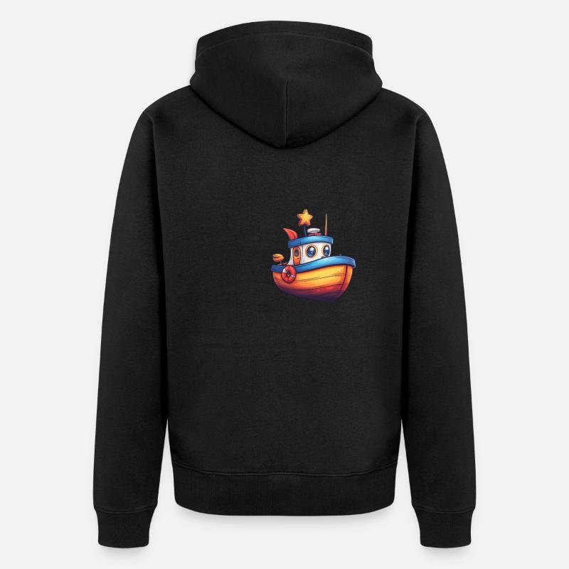 Bateau de pêche - Veste à capuche bio Premium Unisexe - noir