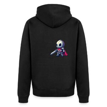 Tapferer Ritter im Comicstil für Kinder - Unisex Premium Bio Zip Hoodie - Schwarz - Hinten - Nico (187cm)