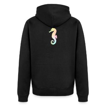 Hippocampe en Licorne Rainbow Ombre - Veste à capuche bio Premium Unisexe - noir - Dos - Nico (187cm)