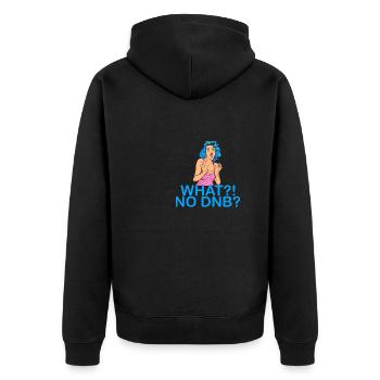 Retro Drum & Bass Music Liquid Jungle EDM - Unisex Premium Bio Zip Hoodie - Schwarz - Hinten - Nico (187cm)