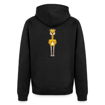 Giraffe Flamingo - Unisex Premium Bio Zip Hoodie - Schwarz - Hinten - Nico (187cm)