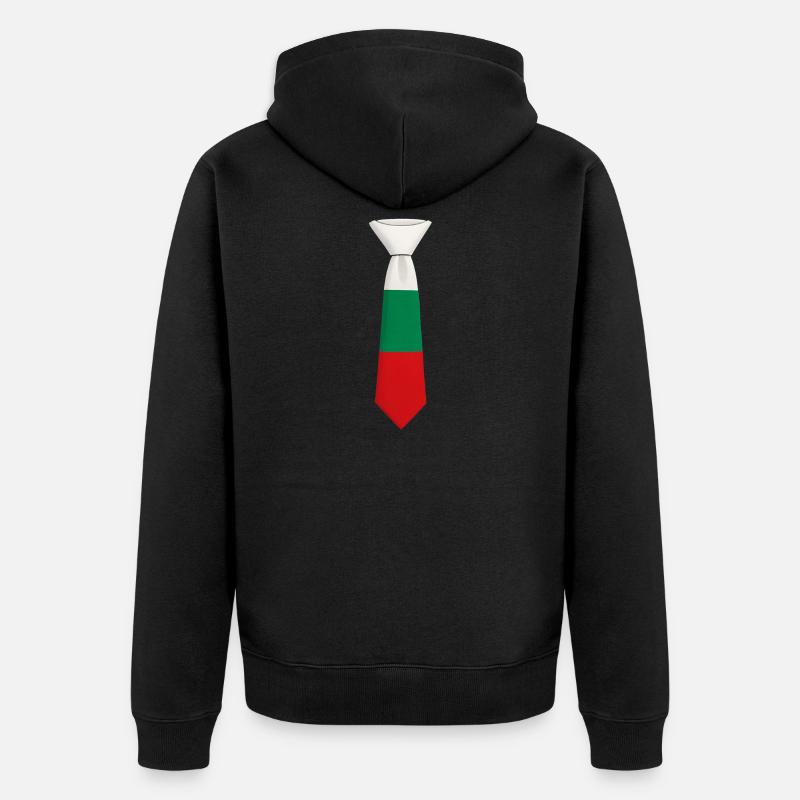 Cravate Bulgarie – Conception du drapeau - Veste à capuche bio Premium Unisexe - noir