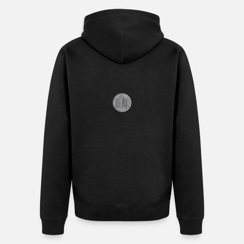 Pièce d'argent 1 centime - Veste à capuche bio Premium Unisexe - noir