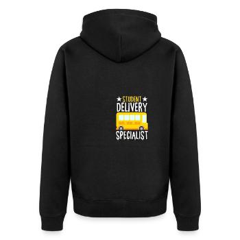Student Delivery Specialist Für Schulbusfahrer - Unisex Premium Bio Zip Hoodie - Schwarz - Hinten - Nico (187cm)