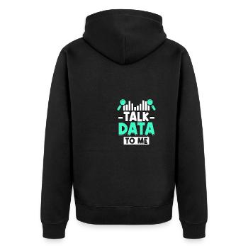 Talk Data To Me for Scientists - Unisex Premium Organic Zip Hoodie - black - Back - Nico (187cm)
