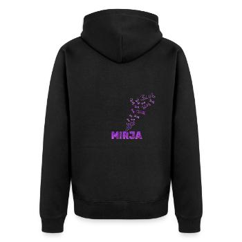 Mirja - Unisex Premium Bio Zip Hoodie - Schwarz - Hinten - Nico (187cm)