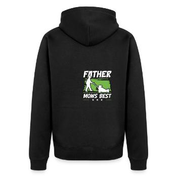 Father Mows Best Rasenmäher Rasenmäherrennen - Unisex Premium Bio Zip Hoodie - Schwarz - Hinten - Nico (187cm)
