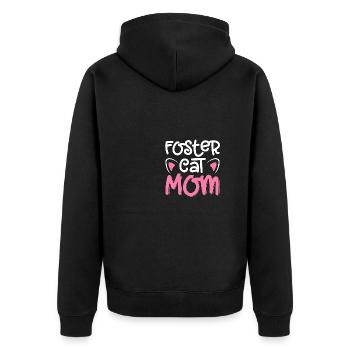Foster Cat Mom Rettung Adoption Haustier - Unisex Premium Bio Zip Hoodie - Schwarz - Hinten - Nico (187cm)