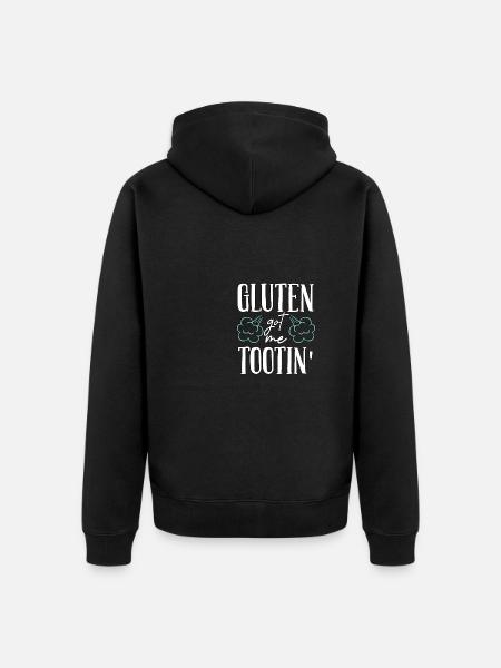 Gluten Got Me Tootin Glutenunverträglichkeit - Unisex Premium Bio Zip Hoodie - Schwarz