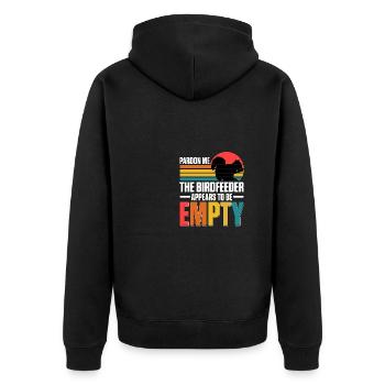 Pardon Me Squirrel Birdfeeder Empty Eichhörnchen - Unisex Premium Bio Zip Hoodie - Schwarz - Hinten - Nico (187cm)