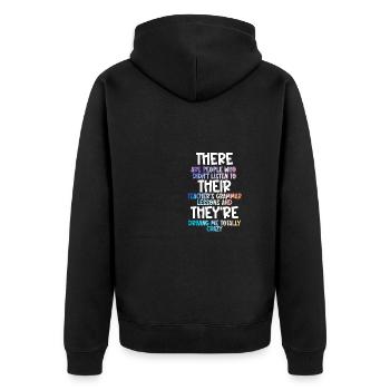 La grammaire anglaise est là pour les enseignants - Veste à capuche bio Premium Unisexe - noir - Dos - Nico (187cm)
