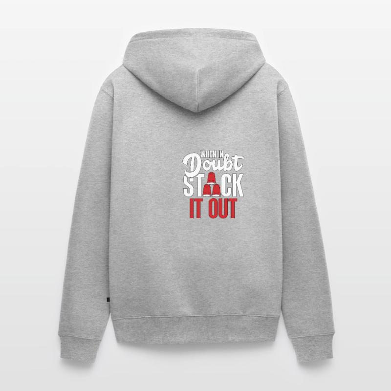When In Doubt Stack It Out Speed Cup Stacker Unisex Premium Bio Zip Hoodie