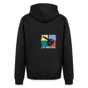 Leaf Whisperer Gartenarbeit Garten Laubbläser - Unisex Premium Bio Zip Hoodie - Schwarz - Hinten - Nico (187cm)