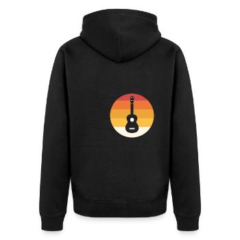 Ukelele Retro Uke -Enthusiast Gift - Unisex Premium Organic Zip Hoodie - black - Back - Nico (187cm)