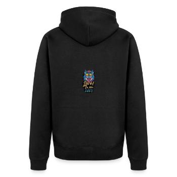 Lloret De Mar 2025 Party Wolf - Unisex Premium Organic Zip Hoodie - black - Back - Nico (187cm)