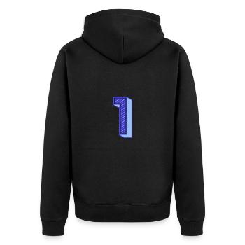 1. 1 YEAR. 1st ANNIVERSARY. 1 YEAR BIRTHDAY - Unisex Premium Organic Zip Hoodie - black - Back - Nico (187cm)