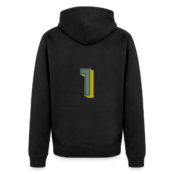 1. 1 YEAR. 1st ANNIVERSARY. 1 YEAR BIRTHDAY - Unisex Premium Organic Zip Hoodie - black - Back - Nico (187cm)