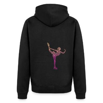 Eislaufen Geschenk Schlittschuhlaufen Eiskunstlauf - Unisex Premium Bio Zip Hoodie - Schwarz - Hinten - Nico (187cm)