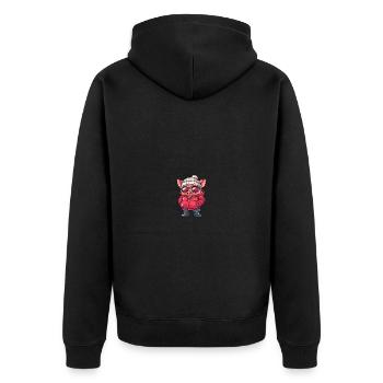 Pig Winter Wild Boar - Unisex Premium Organic Zip Hoodie - black - Back - Nico (187cm)