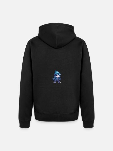 Shark Winter Comic - Unisex Premium Organic Zip Hoodie - black
