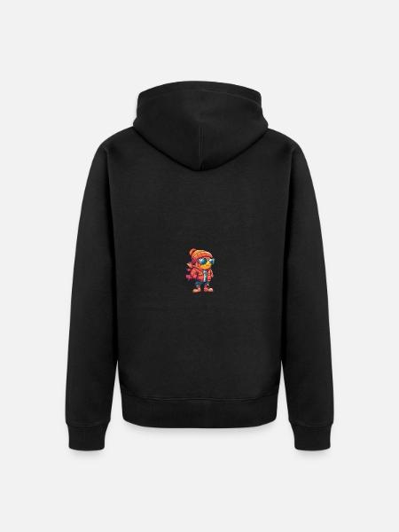 Goldfish Winter Comic - Unisex Premium Organic Zip Hoodie - black