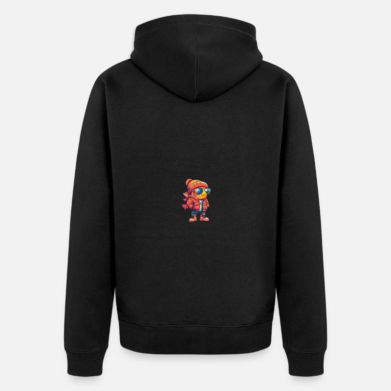 Goldfische Winter Comic - Unisex Premium Bio Zip Hoodie - Schwarz