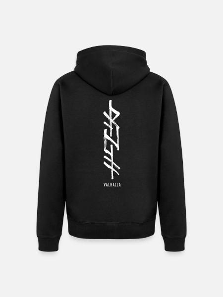 Valhalla Runes Norse Symbol Viking Characters - Unisex Premium Organic Zip Hoodie - black
