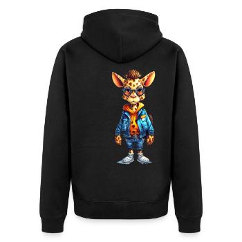 Dessin animé girafe mignon - Veste à capuche bio Premium Unisexe - noir - Dos - Nico (187cm)