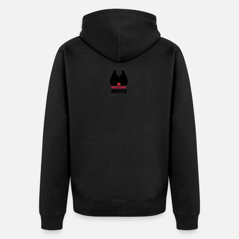 Anglermotiv - Rotlicht-Milieu - Unisex Premium Bio Zip Hoodie - Schwarz