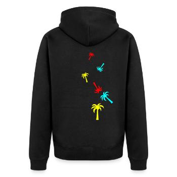 palme symbol - Unisex Premium Bio Zip Hoodie - Schwarz - Hinten - Nico (187cm)
