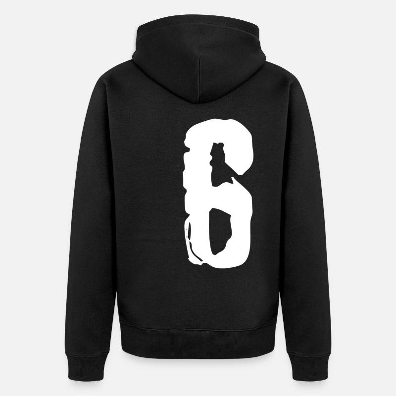 Maillot numéro 6 - Veste à capuche bio Premium Unisexe - noir