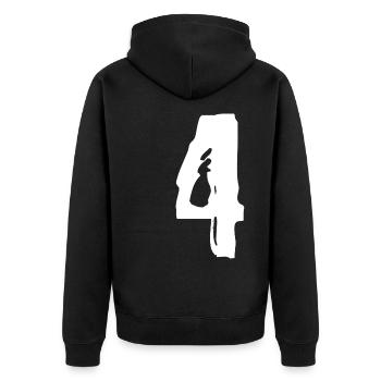 Maillot numéro 4 - Veste à capuche bio Premium Unisexe - noir - Dos - Nico (187cm)
