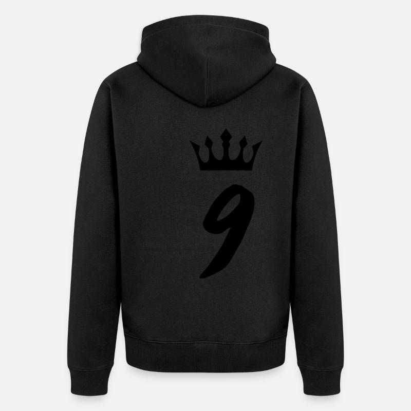 9 Couronne de numéros - Veste à capuche bio Premium Unisexe - noir