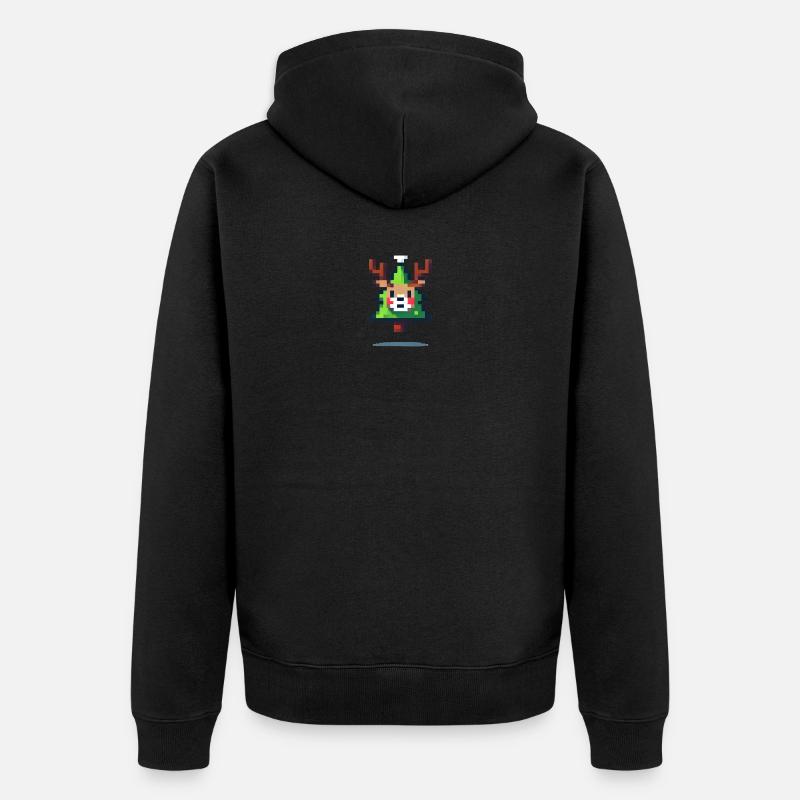 Tête de renne de Noël - Veste à capuche bio Premium Unisexe - noir