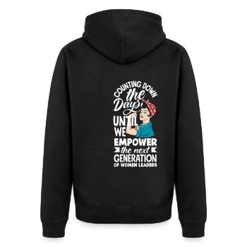 Nous responsabilisons la prochaine génération de femmes leaders - Veste à capuche bio Premium Unisexe - noir - Dos - Nico (187cm)